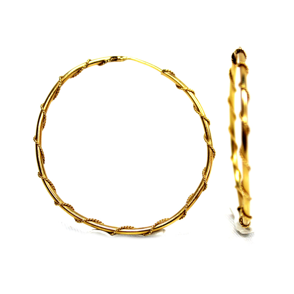 Vintage 14k Yellow Gold Thin Hoops