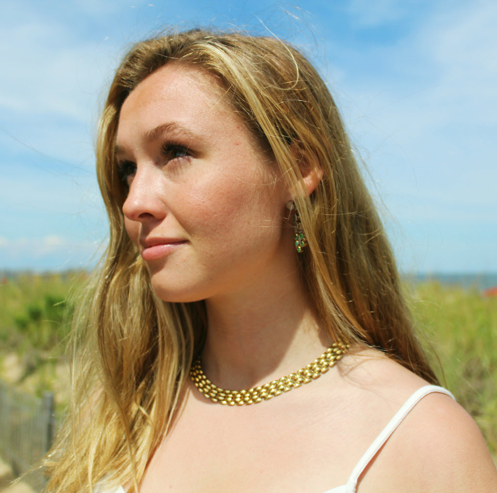 Vintage 18k Yellow Gold Panther Link Necklace