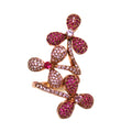 Whimsical Pave Set Ruby & Pink Sapphire Flower Ring