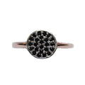 Modern Two-Tone Black Spinel Disk Ring