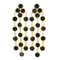 Natural Black Onyx Druzy Chandelier Earrings