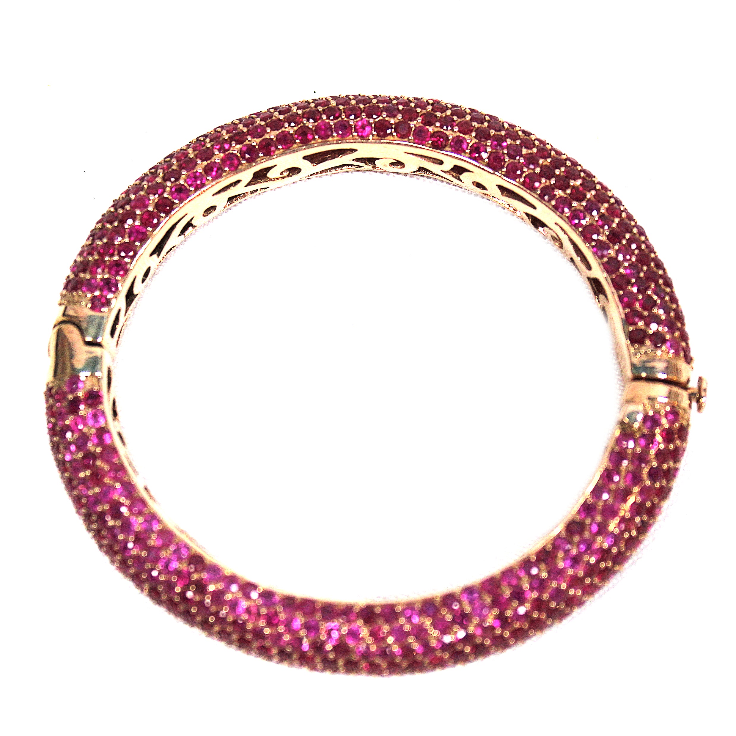 Stunning Ruby Pave Set Bangle Bracelet