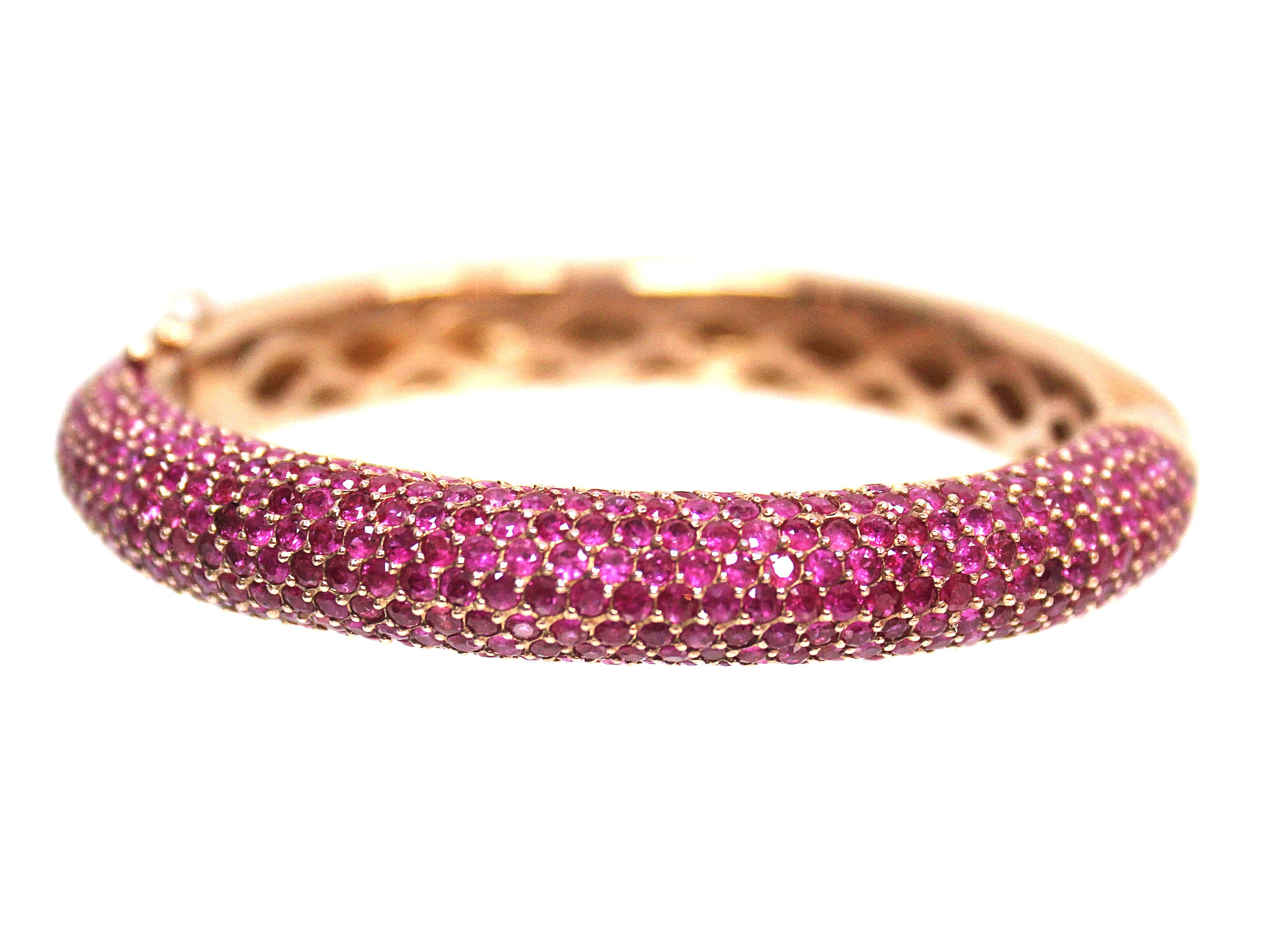 Stunning Ruby Pave Set Bangle Bracelet