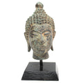 Southeast Antique Style Bronze Buddha Head On Stand