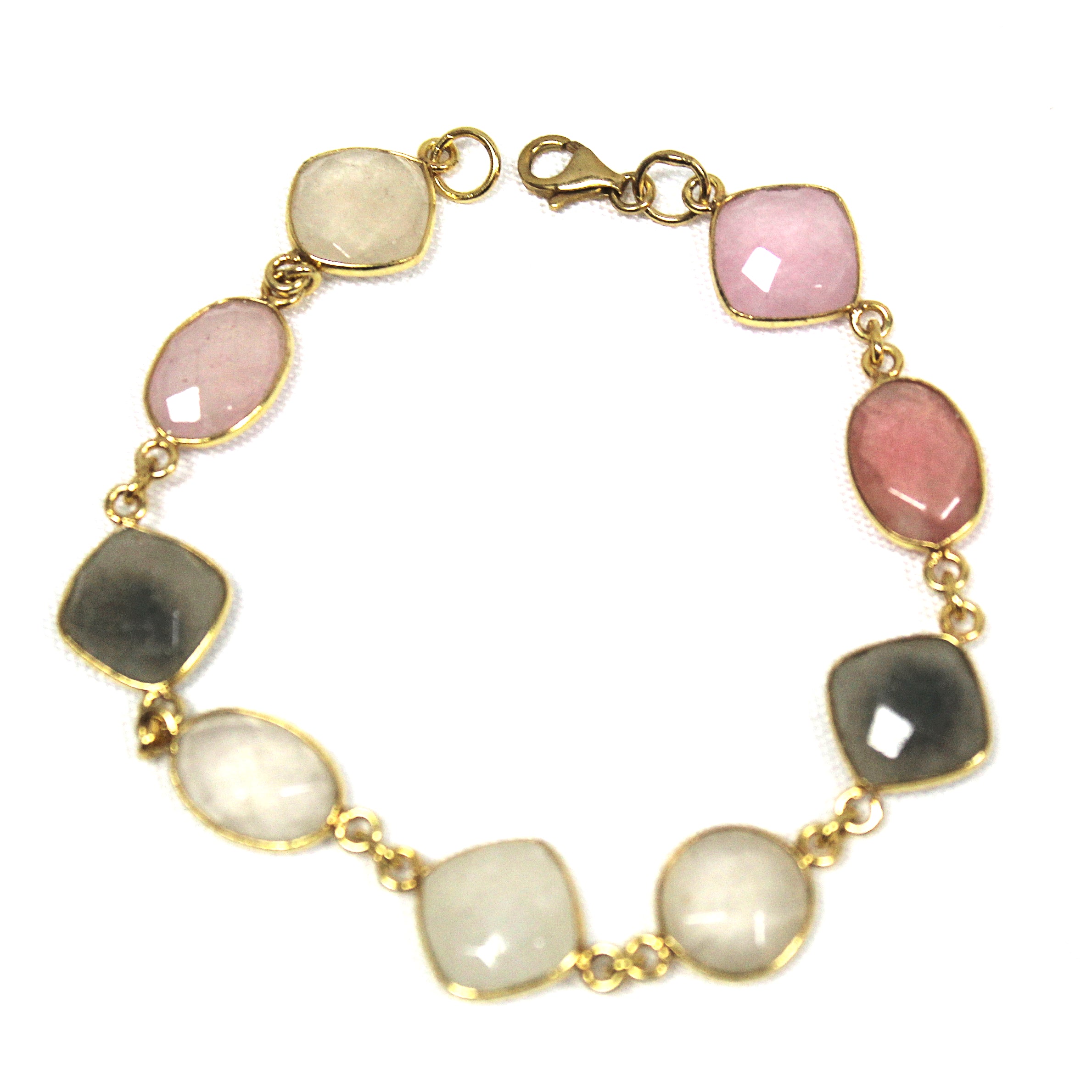 Lovely Mulit-Quartz & 22k Gold Vermeil Bracelet