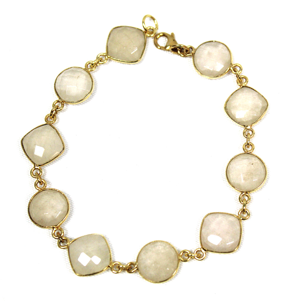 Lovely Quartz & 22k Gold Vermeil Bracelet