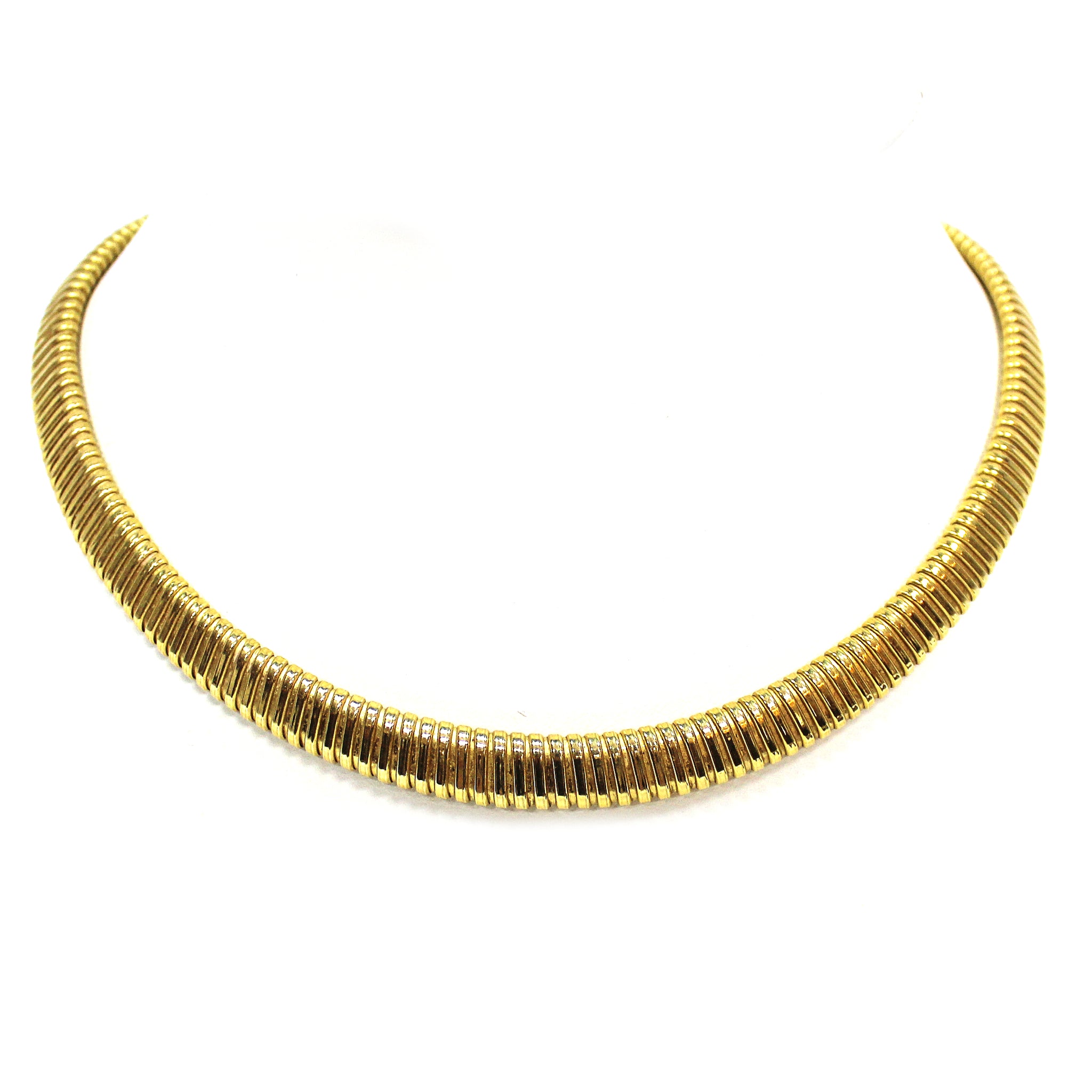 Vintage 18k Yellow Gold Tubogas Necklace