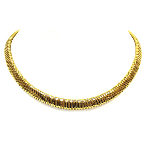Vintage 18k Yellow Gold Tubogas Necklace