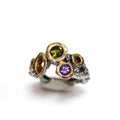 Unique Modern Multi-Gemstone Ring