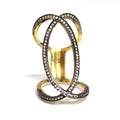 Diamond Contemporary Chris-Cross Double C Ring