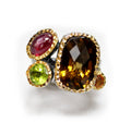 Unique Modern Multi-Gemstone Ring