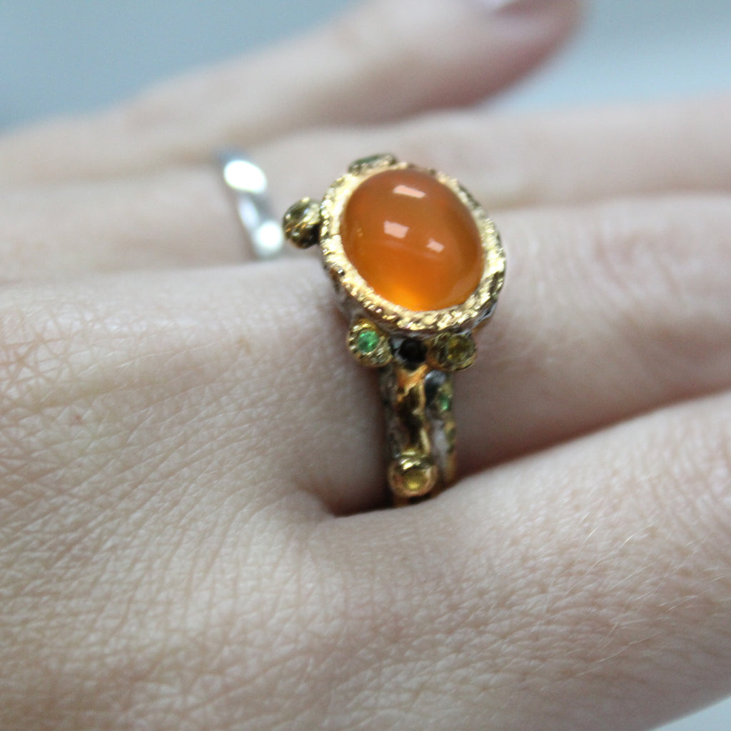 Unique Modern Gemstone Ring