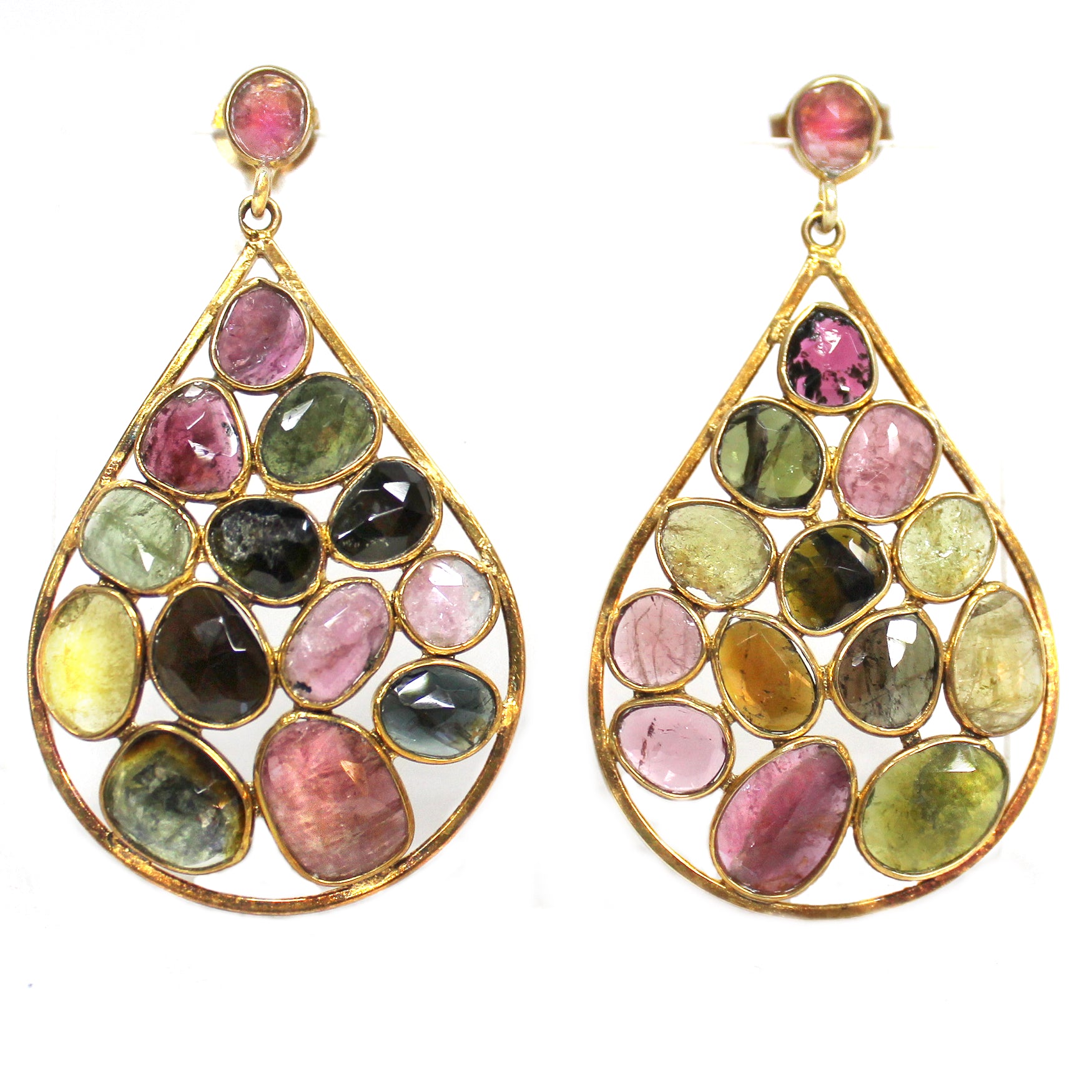 Artisan Multi-Sapphire Drop Earrings